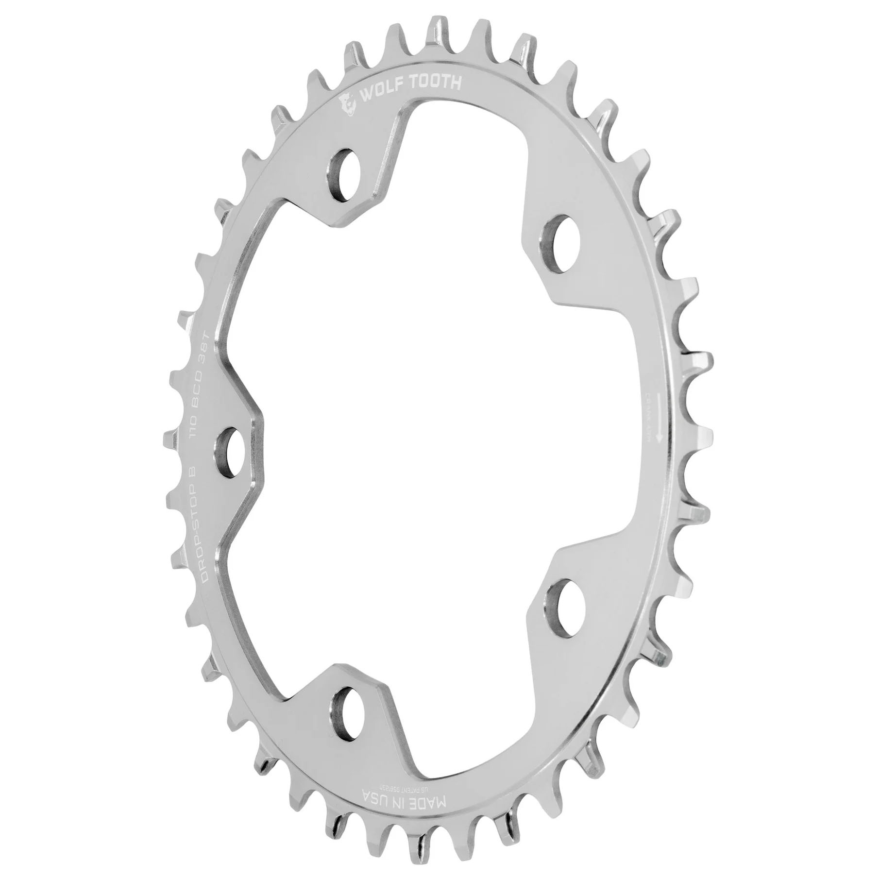 Wolf Tooth 110 BCD Gravel Chainring 42T Drop-Stop B Aluminum, Wide